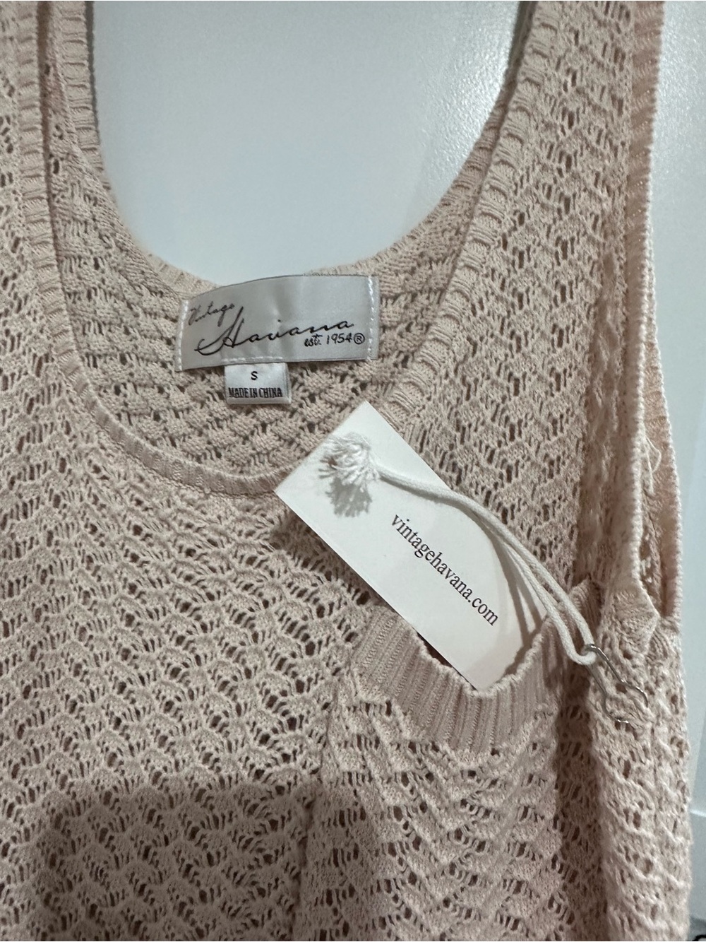 Vintage Havana Light Cream Knit Tank Romper w/fully lined shorts and pockets